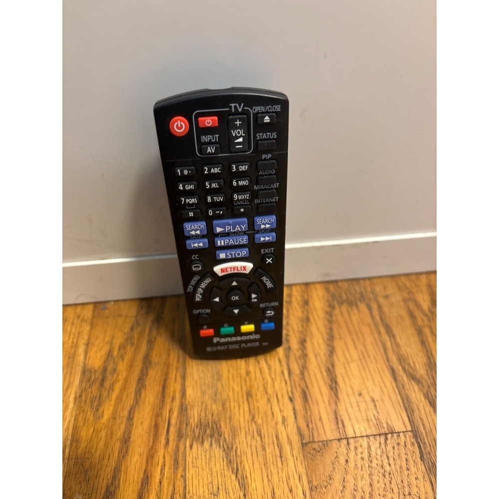 Panasonic Blu-ray Player Remote IR6 OS Black Excellent Netflix Miracast Button‎